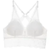 FINETOO Sexy Bralette Padded Bras For Women Transparent Wireless Bra Lace Intimates Lace Bralette Backless Brassiere Crop Tops