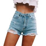 Fashion Ripped Frayed Hole Denim Shorts Summer Women High Waist Jeans girl Hot shorts Denim Shorts Summer Women High Waist Jeans