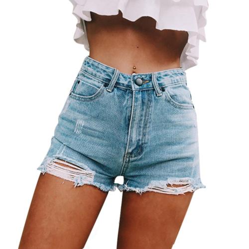 Fashion Ripped Frayed Hole Denim Shorts Summer Women High Waist Jeans girl Hot shorts Denim Shorts Summer Women High Waist Jeans