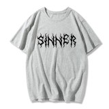 Gothic top Sinner Letter Printed Harajuku Hipster Punk Style Unisex T-Shirt Street Style Loose Casual Cool Grunge Women Tee