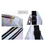 2019 Holographic Women Silver Laser Bum Bag Travel Shiny Waist Bags Fashion Girls Pink Leather Hologram Hip Bag