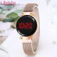 LED Watch Men's Digital Electronic Clock Watch Women's Fashion Dress Wristwatch Milan Magnet Buckle Quartz Watch