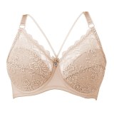 FINETOO Plus Size Bra Ultrathin Lace Bralette For Woman Racerback Push Up Cotton Brassiere Underwire C D E Cup Bras Underwears