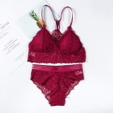 Transparent Lace Bra and Panty Set Women Sexy Lingerie Intimates Ladies Underwear Set Fashion Bra & Brief Sets Solid Color