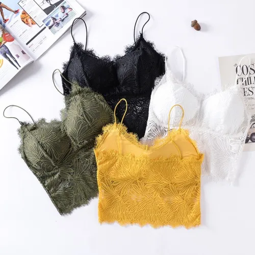 Lace Bra Sexy Floral Top For Women Non-adjusted Straps Female Lingerie breathable Soft Comfortable Bralette Thin Seamless Bras