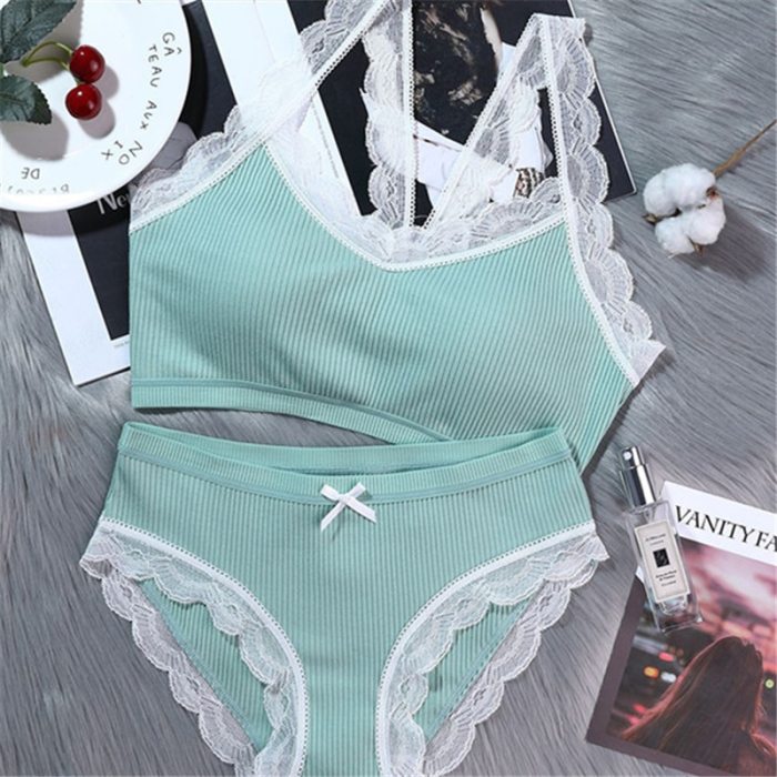 Sexy High-end Romantic Temptation Bra Set Women Fashion Stripes Underwear Set Push Up Bra and Panties Set