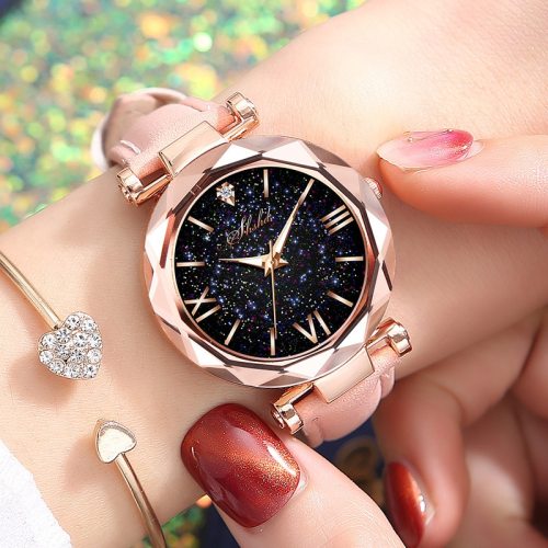Women Casual Leather Ladies Watch Quartz Wrist Watch Starry Sky Female Clock reloj mujer