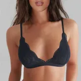 VRAIMMOI Sexy Lace Thin Triangle Bra For Women Lingerie Wireless Underwear Transparent Push Up bras Solid White/Black Bralette