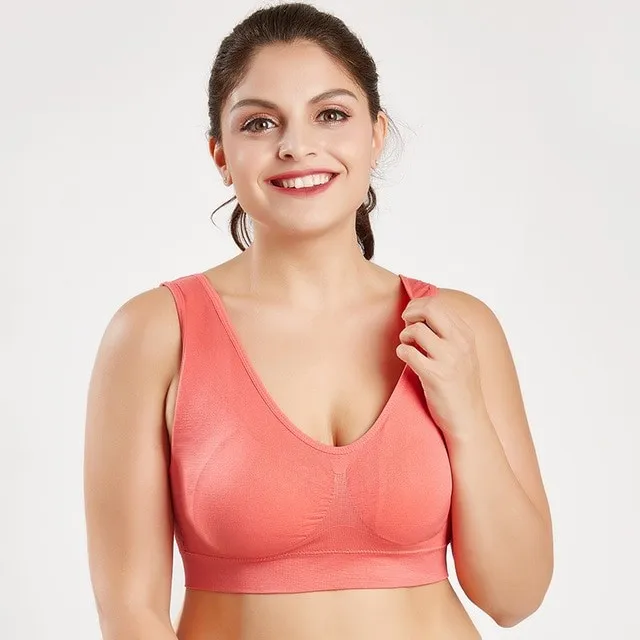Bras For Women Plus Size Seamless Bra With Pads Easy Comfort Bra Active Everyday Push Up Bralette Vest Wireless Brassiere Bra