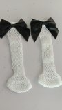 Fashion 2017 New Women Sexy Black Mesh Short Ankle Socks Christmas Girls Fishnet Socks With Cute Bow Ladies Socks 6 Colors