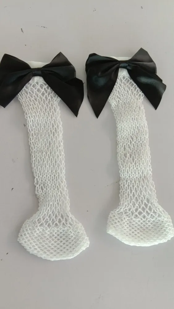 Fashion 2017 New Women Sexy Black Mesh Short Ankle Socks Christmas Girls Fishnet Socks With Cute Bow Ladies Socks 6 Colors