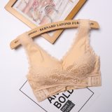 M-3XL Women Underwear Sexy Lingerie Lace Solid Color Cross Side Buckle Wireless Push up Breathable Sleep Hot Bra
