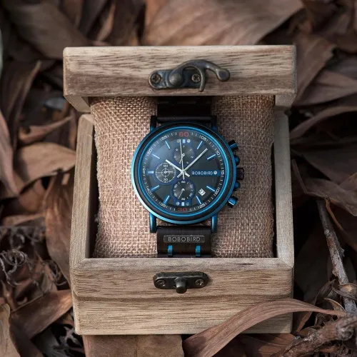 New Wooden Watch Men Top Brand Luxury Chronograph Military Quartz Watches for Man Dropshipping Customized