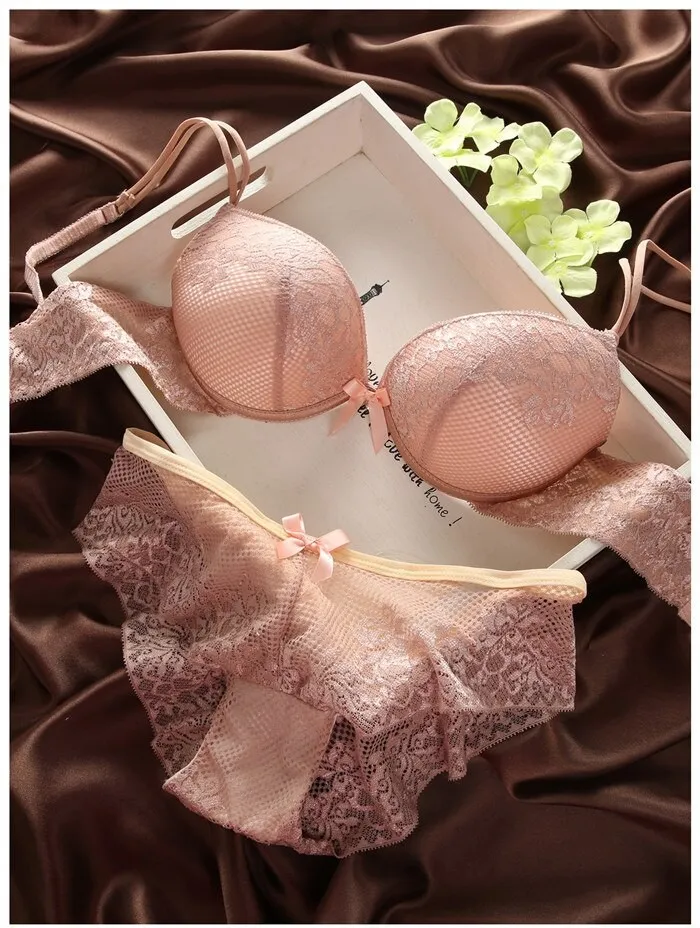 6 colors brassiere set sexy lace bra sets comfortable underwear set solid crop top female lingerie for women underwire push up
