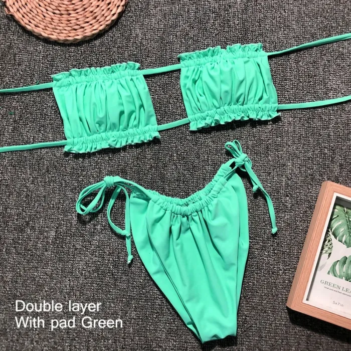 Sexy Micro Women Bikini 2020 Mujer Swimsuit Bandeau Bikinis Set Two-piece Swimwear Push Up Bathing Suit Female Beachwear Biquini