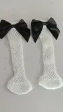 Fashion 2017 New Women Sexy Black Mesh Short Ankle Socks Christmas Girls Fishnet Socks With Cute Bow Ladies Socks 6 Colors