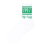 1 pair colorful Men's socks funny European  maple leaf hip-hop In Tube socks cotton personalized sports  basketball socks women