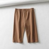 sexy women cotton high waist elastic pure color slim Knee-Length bikeshorts leggings female