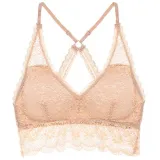 FINETOO Sexy Bralette Padded Bras For Women Transparent Wireless Bra Lace Intimates Lace Bralette Backless Brassiere Crop Tops