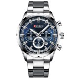 New  Men's Clock Stainless Steel Top Brand Luxury Watch Chronograph Quartz Watch Men