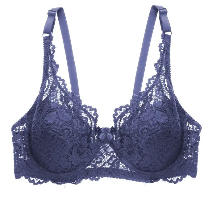 FINETOO Sexy Bra Women Lace Bras B C Cup Floral Brassiere Deep V Underwear Plus Size Bralette Underwire Bra Female Lingerie New