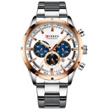 Mens Watches Fashion Casual Clock Stainless Steel Top Brand Luxury Sports Chronograph Quartz Watch Man