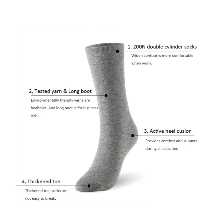 Bamboo socks solid color men socks 6pairs/lot man long boot business socks UK SIZE 7-11 EUR SIZE 40-46