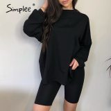 Casual solid outfits women's two piece suit with belt Home loose sports tracksuits fashion bicycle suit summer hot 2020