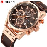 Luxury Brand Men Military Sport Watches Men's Quartz Clock Leather Strap Waterproof Date Wristwatch