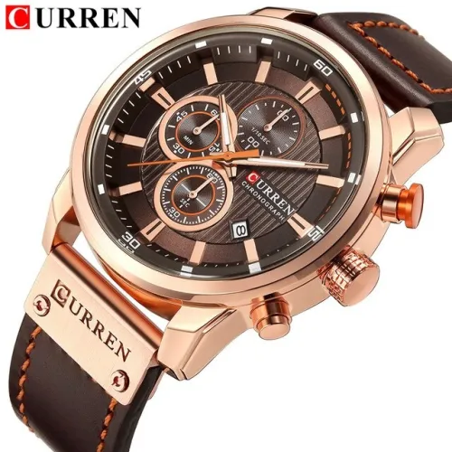 Luxury Brand Men Military Sport Watches Men's Quartz Clock Leather Strap Waterproof Date Wristwatch