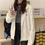 Jackets Women Loose Plus Velvet Zip-up Pockets Letter Casual Oversize BF Ulzzang Harajuku Daily Streetwear Womens Trendy New Hot