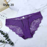 Fashion Women's Sexy Lace Panties Seamless Underwear Briefs Leopard Ice Silk for Girls Bikini Cotton Crotch Transparent Lingerie