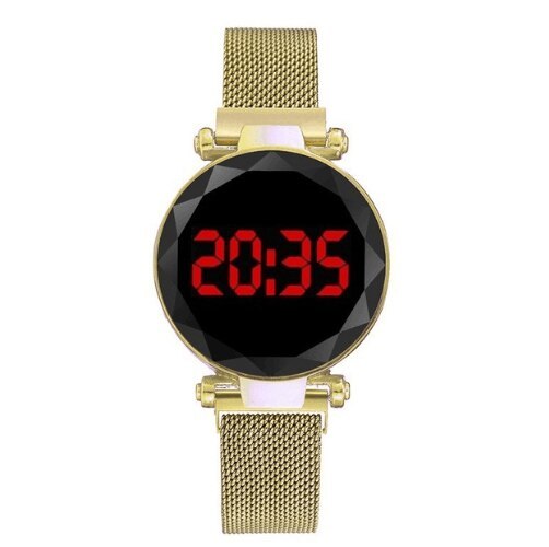 LED Watch Men's Digital Electronic Clock Watch Women's Fashion Dress Wristwatch Milan Magnet Buckle Quartz Watch