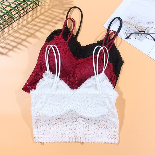 Sexy Lingerie Soft Bras For Women Hot Tank Top Female Lace Strap Wrapped Chest Shirt Lingerie  Push Up for Women Bra B0149