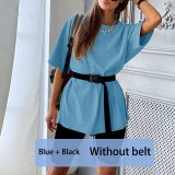 Sweetown Casual Workout Women Two Pieces Sets Short Sleeve Sporty Active Wear Fashion Outfit Summer Top And Biker Shorts Set