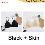 GUMPRUN Seamless Soft Bras for Women Thin Strap Wireless Push Up Bra Backless Comfort Underwear Bralette Sexy Lingerie