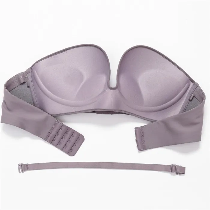 FINETOO Strapless Bra Women Super Push Up Bra Sexy Lingerie Invisible Brassiere Front Closure Bras Underwear for Dress A B C Cup