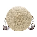 Woven Shoulder Bag Round Straw Shoulder Bag Small Beach HandBags Women Summer Hollow Handmade Messenger Crossbody Bags