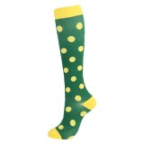 Compression Socks Men Women Nylon Yarn Outdoor Sports High Long Tube Stockings Running Socks Happy Dot Marathon Unisex Fun