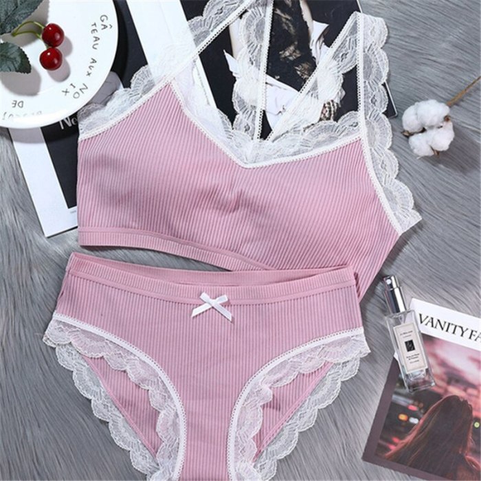 Sexy High-end Romantic Temptation Bra Set Women Fashion Stripes Underwear Set Push Up Bra and Panties Set