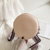 Woven Shoulder Bag Round Straw Shoulder Bag Small Beach HandBags Women Summer Hollow Handmade Messenger Crossbody Bags