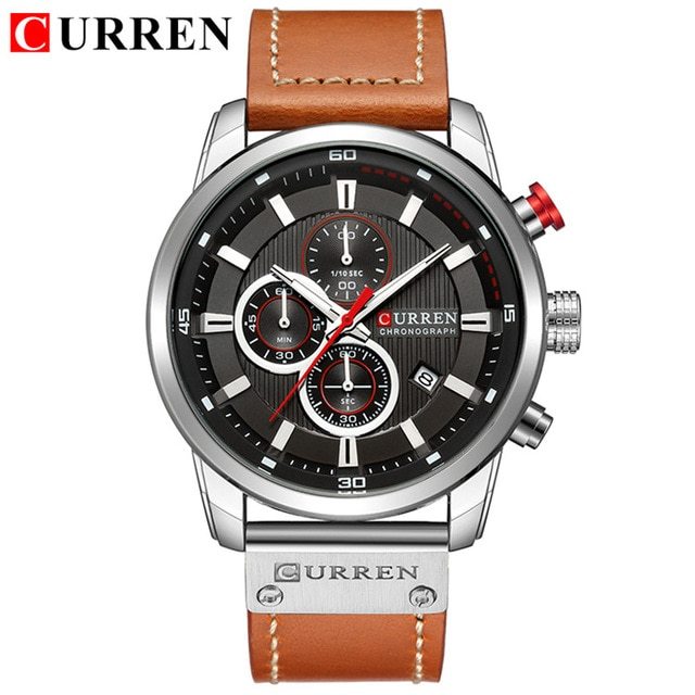 Luxury Brand Men Analog Digital Leather Sports Watches Men's Army Military Watch Man Quartz Clock