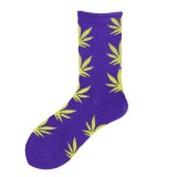 1 pair colorful Men's socks funny European  maple leaf hip-hop In Tube socks cotton personalized sports  basketball socks women