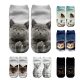 New 3D Print Funny Cute Cartoon Kitten Unisex Short Socks Creative Colorful Multiple Cat Face Happy Low Ankle Socks For Women