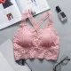 Women Sexy Lingerie Lace Bra Hollow Bralette Backless Crop Top Padded Camis Bra Brassiere Female Intimates Soft Underwear