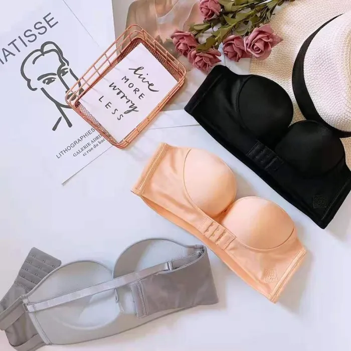 Women Invisible Bras Strapless Bra Push Up Lingerie Sexy Backless Brassiere Seamless Bralette Underwear for Wedding Dress #F