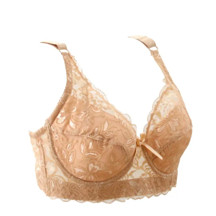 2020 Sexy Full Lace Women's Bras Push Up Coverage Flower Adjustable  Intimates Bowknot Underwear Plus Size