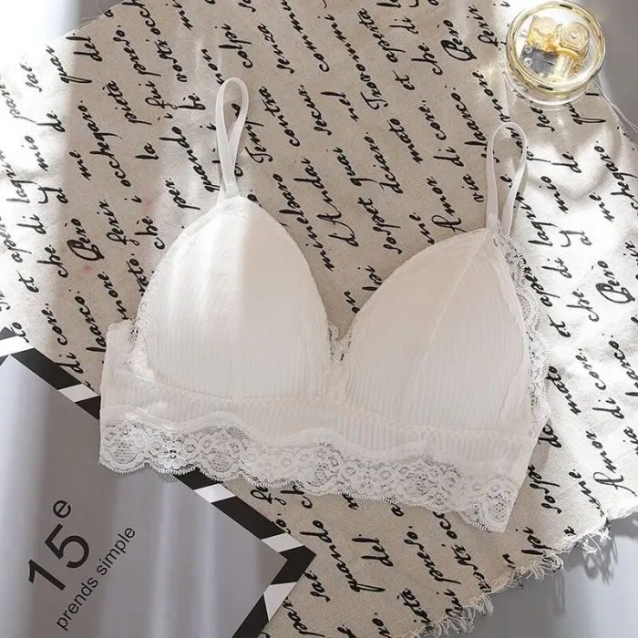 Women Lace Wireless Padded Seamless Bra Sexy Bra Cotton Lingerie Breathable Underwear