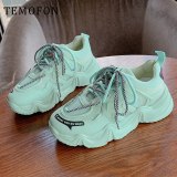 Platform Sneakers women Causal Shoes Fashion Height Increasing  5CM  Sports Sneakers Thick Bottom Chunky Shoes