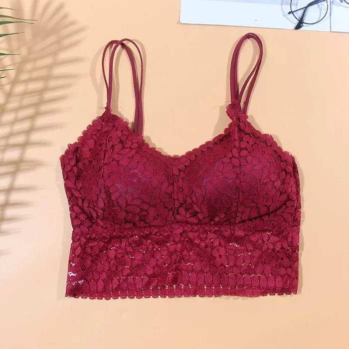 Sexy Lingerie Soft Bras For Women Hot Tank Top Female Lace Strap Wrapped Chest Shirt Lingerie  Push Up for Women Bra B0149